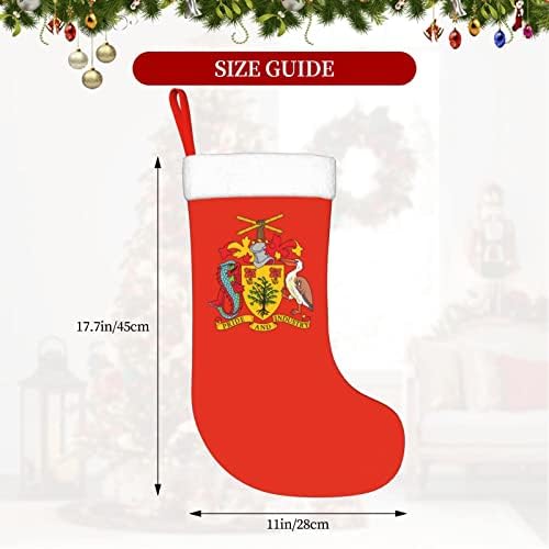 Cutedwarf Национална Емблема на Барбадос Коледен Отглеждане на Коледна Украса Класически 18 Инча Окачен Чорап за камина