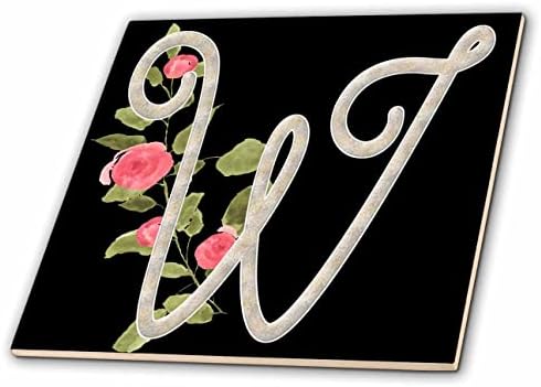 Триизмерна монограм, Инициал W С Красиви Розови цветя - Теракот (ct_354669_1)