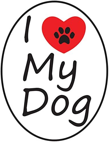 I Love My Dog, 3-инчов стикер (Водоустойчив винил стикер за кола, бутилки с вода, лаптоп, iPad, прозорци, Охладител, багаж, броня, кутия с