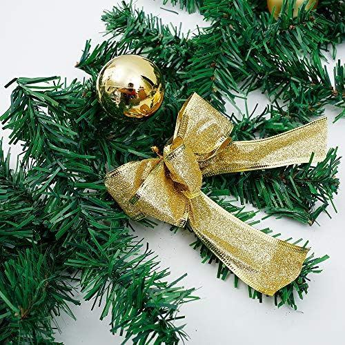 6 ФУТА Изкуствена Коледна Гирлянда за коледна украса Портик Зелен Празничен Декор за улицата или в стаята, Зелените Клони на дървото на