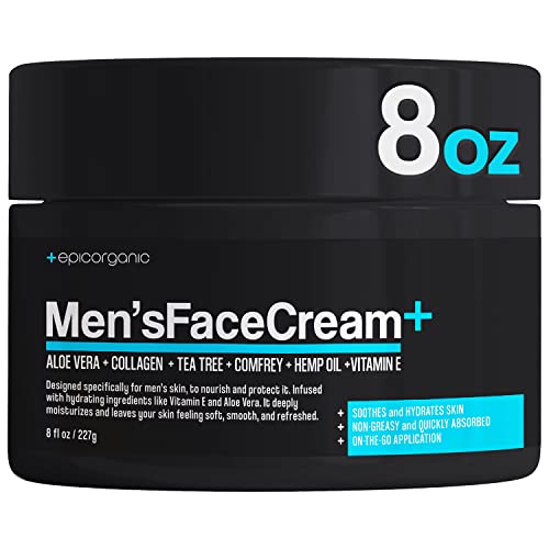 Epic Органичен Мъжки крем за лице | 24-часова хидратация | Подобрява текстурата на кожата с анти-ейдж и Хидратиращ крем за лице |