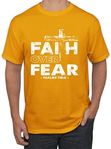Вяра над страх Псалм 118:6, Бяла Вдъхновяваща християнска Мъжка тениска