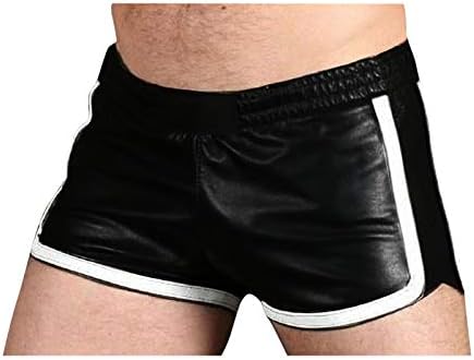 Мъжки къси Панталони от Изкуствена кожа с Течен Метал, Активни бързо съхнещи къси Панталони с Джобове за Бодибилдинг, Увеличава