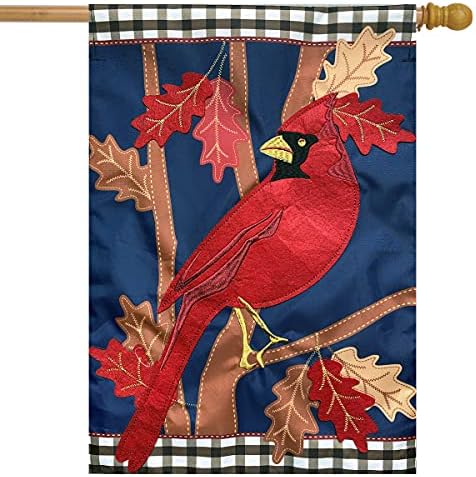 Брайарвуд Лейн Есента Кардинал Апликация Домашен Флаг Есенни Листа 28 x 40