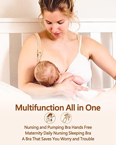 4HOW Сутиен за сцеживания Сутиени за бременни Hands Free за сцеживания кърменето и сутиен за кърмене в едно Удобно плавен, отлично поддерживающем