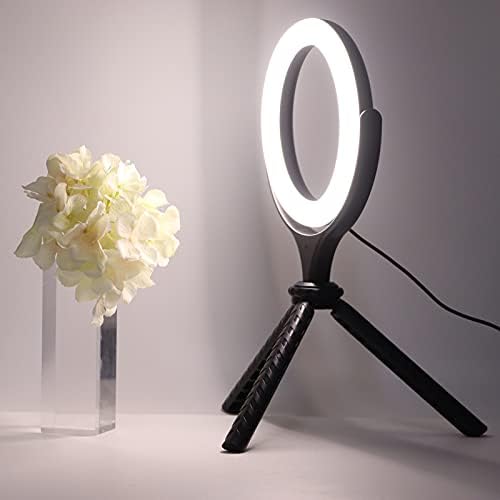 Лампа, Регулируема лампа 6 инча 3000‑6500K Черен цвят за Пряко онлайн излъчване на срещи
