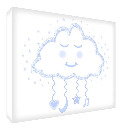 Почувствайте се Добре В Блок – Декоративен спомен за бебето, Дизайнерско облак от мечти Pequeño - 7,4 x 10,5 x 2 см Azul pálido