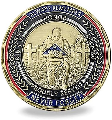 Монета на Повикване военен Ветеран на Съединените Щати, Ние Стоим зад Флаг, Ние Преклоняем колене пред Павшими