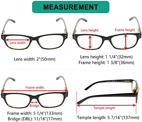 Eyekepper Спестете 10% на 5 опаковки класически очила за четене за мъже и 5 опаковки пури в ограничени бройки очила за четене в черна черепаховой рамка +0,75