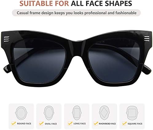 Квадратни Слънчеви очила за четене Eyekepper за Жени, Стилни Слънчеви очила Sunshine Readers - Сив Леща