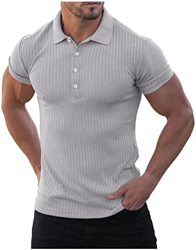 ayaso Polo Ризи за Мъже, Мъжки Ежедневни Ризи Slim Fit от Ледената Коприна с Къс Ръкав, Обикновена Тениски, Леки Блузи, Тениски