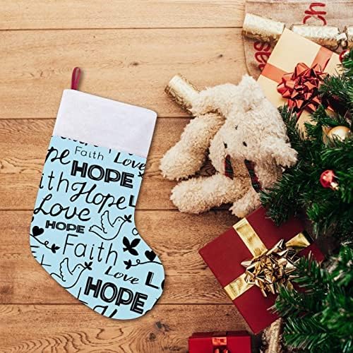 Вяра, Надежда и Любов с Кръст и Сърце Коледни Чорапи, Коледни Чорапи Чанта Домашния Семеен Коледен Декор