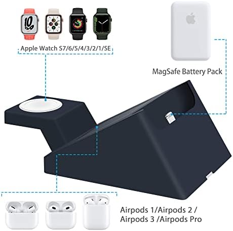 Подходящ за безжична зареждащата стойка iPhone MagSafe Battery Park, едновременно зареждане на 3в1. Поддръжка на мощност PD20W. Съвместимост със зареждането на Apple Watch / Airpods