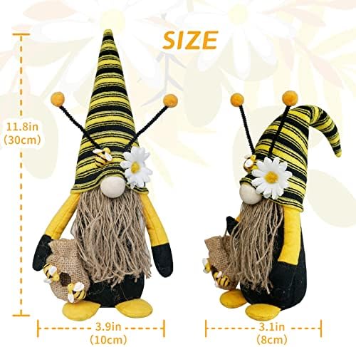 Плюшено Гномик-Bumblebee, Пролетта на Декор за пчелите, Плюшени Джуджета-г-н и г-жа Медоносная Пчела, Декор на Световния Ден на Пчелите