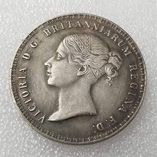 Старинни Занаяти Лъв 1839 Кралица Виктория 5 Сребърно Покритие Монета Чужд Сребърен Долар Сребърен Кръг 1301