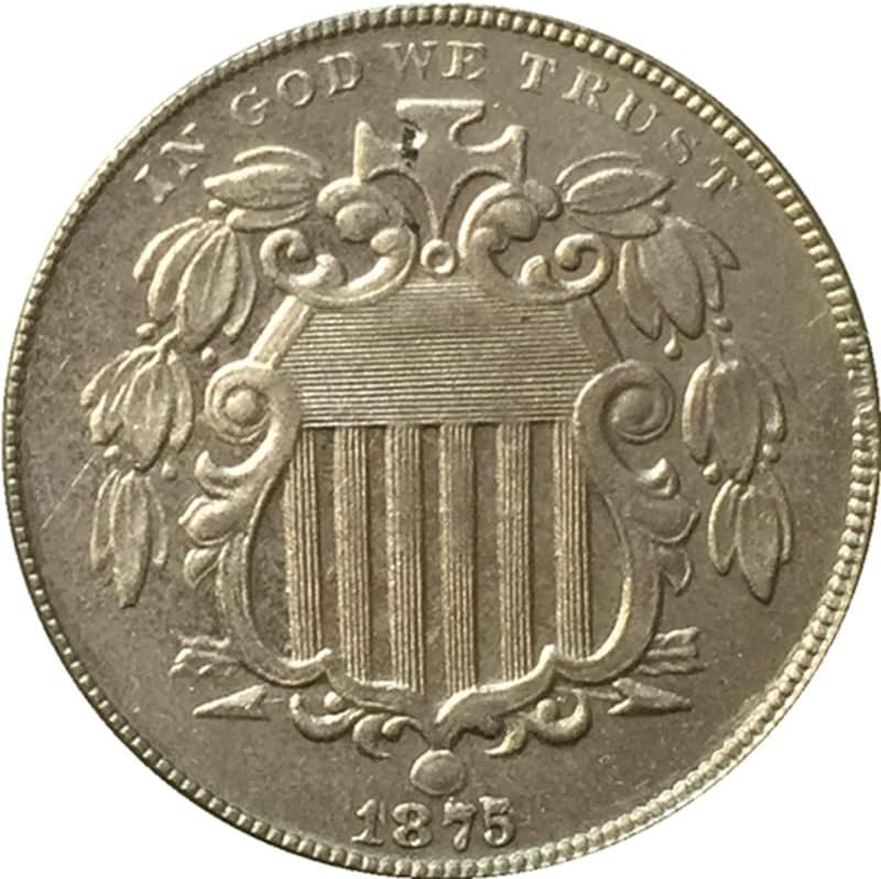 20.5MM1875 Американската Никелова Монета Монети от Никел Старинни Занаяти Чуждестранни Възпоменателни Монети