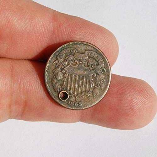 1865 Монети на Съединените Щати на Америка на 19-ти век, деноминирани 2 цента Щит Съюз Много добри детайли