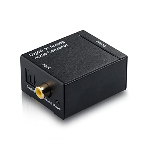 Черно Аудио Конвертор Оптични влакна Toslink Коаксиален Сигнал в RCA R/L Аудио Декодер SPDIF ATV Усилвател на КПР