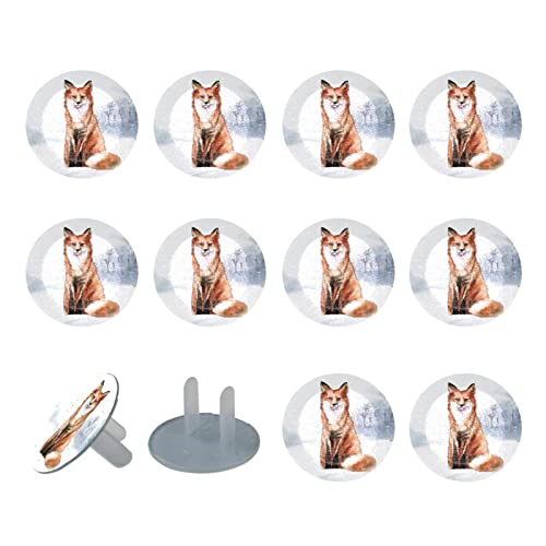 12 Опаковки, Зимни Покривала за контакти Snow Fox За Защита от деца | Сигурните Защитни Капаци за Електрически Свещи | Трайни