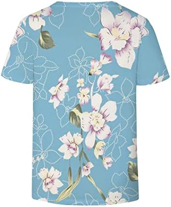 Блуза, Тениска за Момичета Лято Есен Къс Ръкав Мека Удобно Облекло Памук V Образно Деколте Графична Блуза за Късна Закуска GZ GZ