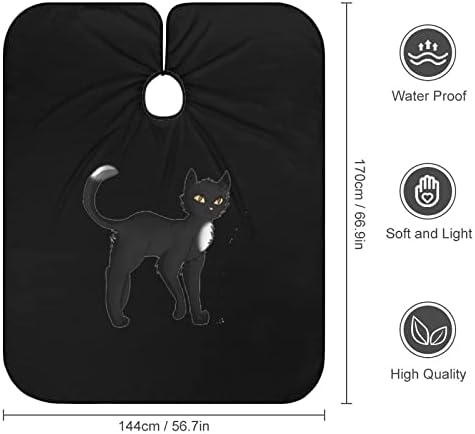 Black cat Warrior Фризьорски салон Наметало Професионален Престилка За Подстригване на Коса Фризьорски салон Наметало Фризьорски
