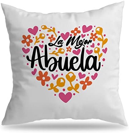 Испанска Калъфка La Mejor Abuela, 18x18 см, Калъфка с Шарките на Сърцето, за да Испанци баби, Подаръци за баба, Закон, Украса в стил