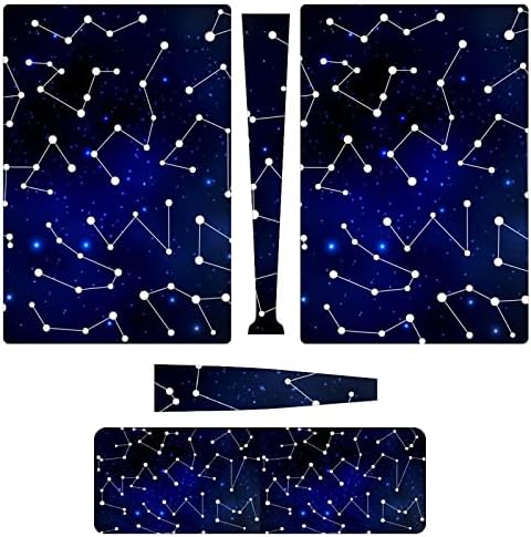 Galaxy Constellation Пълен Защитен калъф за кожата Дизайн Амбалажна Стикер Стикер е Съвместима с конзолата PS5 Digital Edition и контролер
