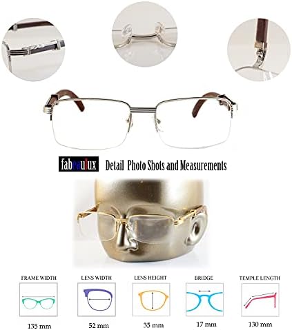 Класически очила за четене Fabeaulux - Също. Метална дограма за Elite Professor Design, ръкохватка от дърво, небьющаяся леща. Четец