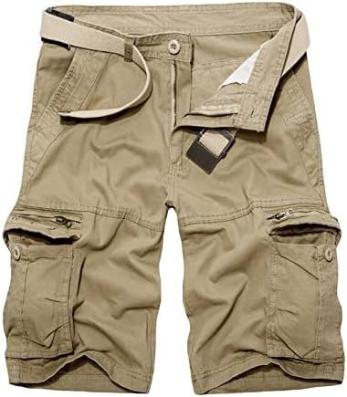 Мъжки Леки Ежедневни Панталони-Карго от кепър лента през С джобове с цип, Улични Къси Панталони, Памучни Армейските къси Панталони