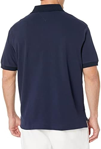 Мъжки Памучен Риза с къси ръкави Tommy Hilfiger Big & Tall с графичен модел на Хартата на Пике с къс ръкав и Индивидуален кроем