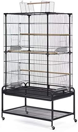 Клетка за птици Prevue Pet Products Playtop Полет с поставка за птици - F085, Черен