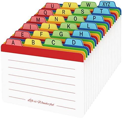Разделители картички Neando с размер 4 x 6 инча, Релси За карти с алфавитными раздели, Цветни Карти за водене на Бележки, Ръководство