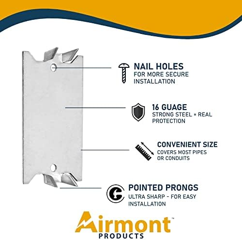 (200 бр.) Airmont Products AP-12061, Защитно Гвоздевая табела за дървени игли, от стомана 16 калибър, 1.5 x 2.5 инча, Предпазва