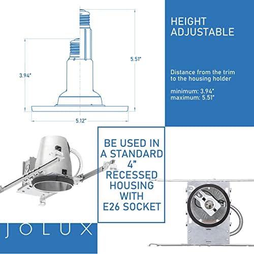 Jolux 4-Инчов led лампа Can Светлини, Регулируем-Вградени Промяна лампа, комплект за ремонт, изчислен на влажност ETL, 8,5 W