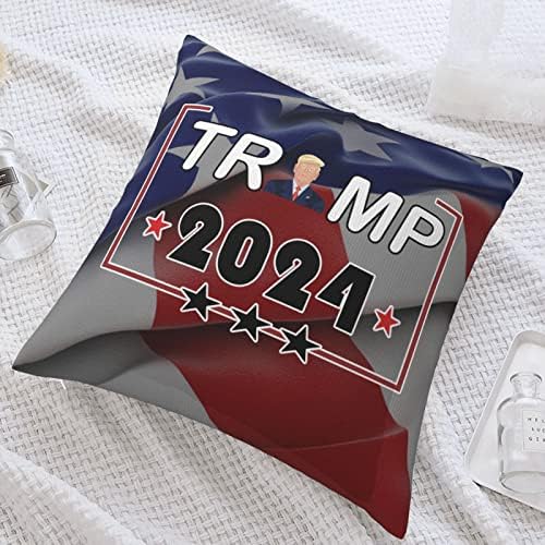 Тръмп Desantis 2024 Спаси Америка Отново Републиканец Мека Удобна Двустранен Плюшен Калъфка с Удобството за къща от 18 X 18 инча