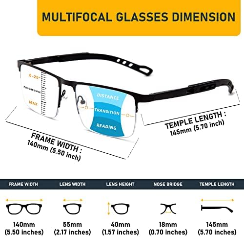 Jo Прогресивно многофокусные очила за четене за мъже, бифокални очила за четене, синята светлина, UV400, блокиране на компютърни ридеры