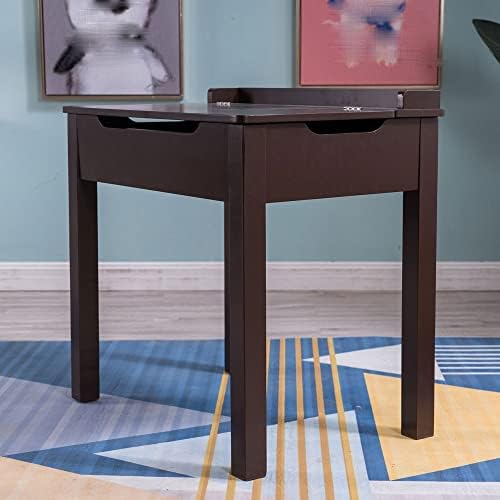 РАЗМЕР на работната маса и стол 59 X 40,5 X 59 см, 2 комплекта чекмеджета, 1 Маса, 1 стол в кафяво (цветът на: A)