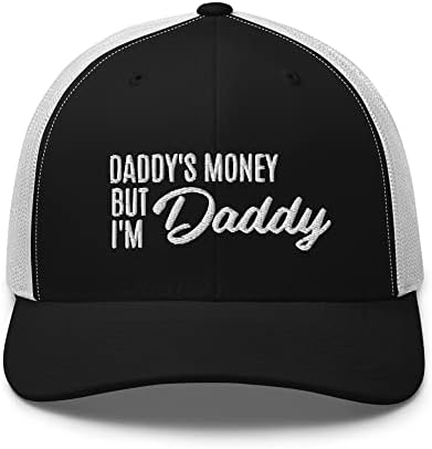 RIVEMUG татко Money but I ' m Татко Бродирани Бейзболна шапка Премиум-клас за шофьори на камиони с Извити Средна Коронован