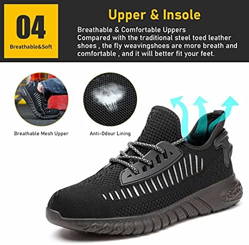 Furuian Обувки със Стоманени пръсти за мъже, Удобна Защитни Обувки, Нескользящие Маратонки Със Стоманени Пръсти, Складове Промишлена