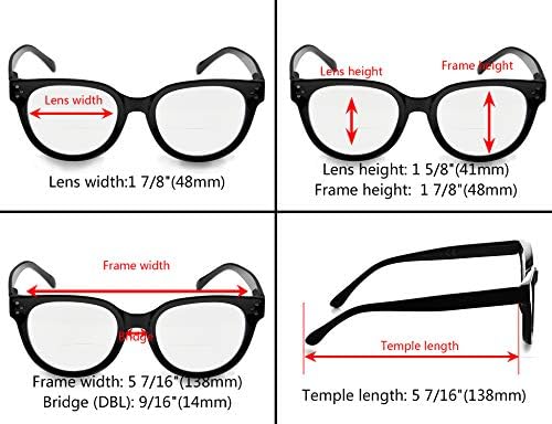 Eyekepper 4 опаковки Бифокальных Очила За четене, Дамски Стилни Бифокални Очила За четене, Прозрачни Лещи