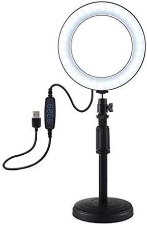 Околовръстен лампа BHVXW 3,5/4,7 инча с поставка за статив USB 3 Режима на Led Околовръстен видео (цвят: 4,7 инча)