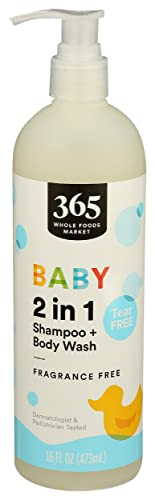 365 от Whole Foods Market, Шампоан За измиване на тяло 2 В 1 Baby & Up, Без ароматизатори, 16 Унции