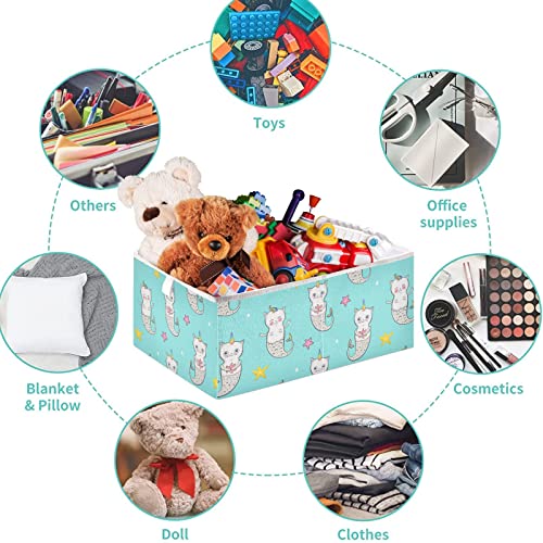 Кошница за шкаф visesunny Русалка с Цветна мивка от Рога на Еднорог, Кутии за съхранение, Кърпа Кошница за Организиране на