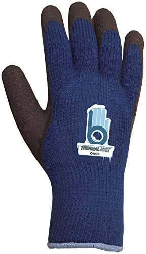 Работна ръкавица Белингам C4005S от ултра силна фланелка с топлоизолация, тежка рамка от акрил, подплата и Черна Гумена ръка, Малка,