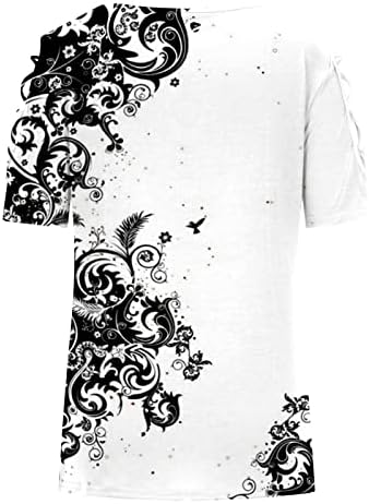 Есенно-Лятна Блуза, Риза за Дами с Къс ръкав 2023, Модни Дрехи От Памук Кръгло Деколте, Графичен Случайни Топ Свободно Намаляване
