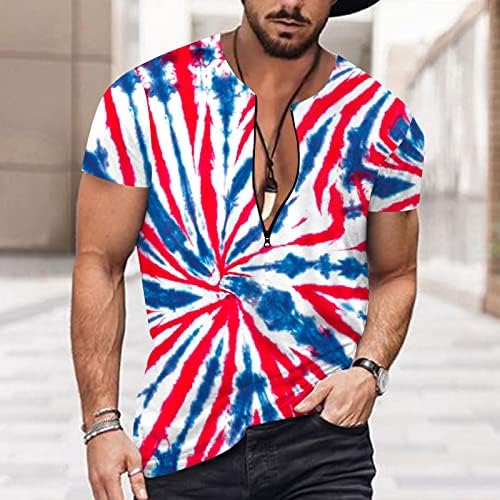 Тениски MIASHUI за мъже, Големи и Високи, Мъжки Летни Тениски с Флага на Деня на Независимостта, Дигитална 3D Печат, Тениска