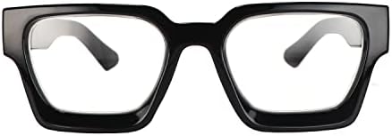 БЕЗЦЕННИ Квадратни Увеличителни Очила за Четене За Жени И Мъже, Сини Светозащитные Лещи, Стилна Правоъгълна Дебели Рамки