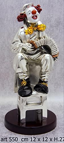 Елегантен Шедьовър на Ръчно Рисувани от Твърда Смола, Обичащи Забавлението Скулптор-Клоун с Тръба