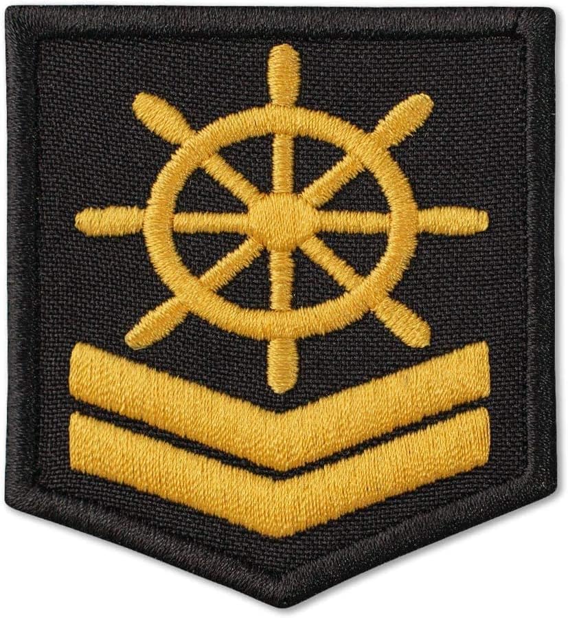 Корабельный Кормилото, Емблемата на Военен ранг от ВМС на САЩ, Нашивка с бродирани Шевроном, Желязо Нашивка (2,2 x 2.4)