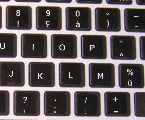Разположението на Надписите върху френската белгийската клавиатура за MAC Черен Фон